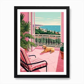 Dog On A Balcony Art Print