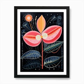 Orchid 4 Hilma Af Klint Inspired Flower Illustration Art Print