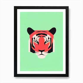 Striped Prowess Tiger Retro Poster Art Print