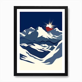 Everest Mountains At Night Art Print