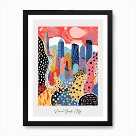 Poster Of New York City, Illustration In The Style Of Pop Art 2 Art Print