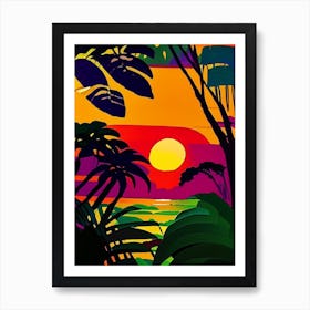 Tropical Plant Sunset 2 Art Print