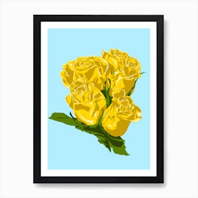 5 Yellow Roses Art Print