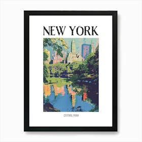 Central Park New York Colourful Silkscreen Illustration 1 Poster Art Print
