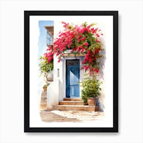 Limassol, Cyprus   Mediterranean Doors Watercolour Painting 2 Art Print