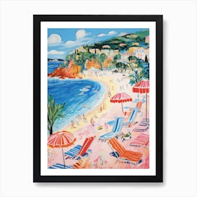 Porto Cervo, Sardinia   Italy Beach Club Lido Watercolour 4 Art Print