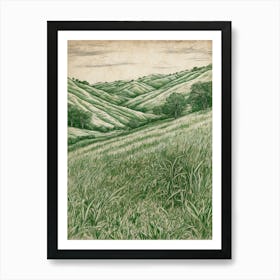 'Green Hills' 1 Art Print