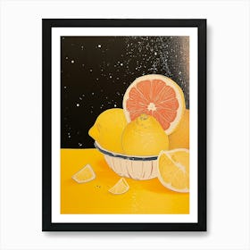 Citrus Fruit Art Deco 1 Art Print