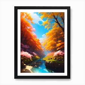 River In Autumn Art Print