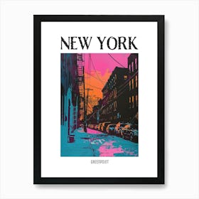 Greenpoint New York Colourful Silkscreen Illustration 2 Poster Art Print