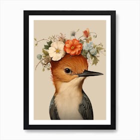 Bird With A Flower Crown Dipper 4 Art Print