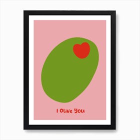 Valentines I Olive You Kitchen Art Print