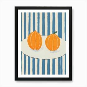 Oranges On A Plate Art Print