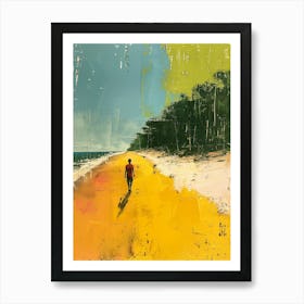 'Walking On The Beach' Art Print