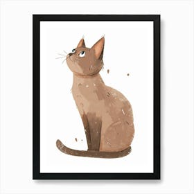 Selkirk Rex Cat Clipart Illustration 3 Art Print