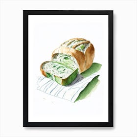Spinach And Feta Bread Bakery Product Quentin Blake Illustration Art Print