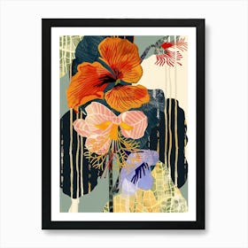 Colourful Flower Illustration Nasturtium 4 Art Print