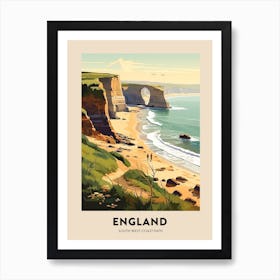 South West Coast Path England 1 Vintage Hiking Travel Poster Art Print