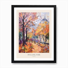 Autumn City Park Painting Holland Park London 4 Poster Art Print