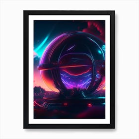 Ionosphere Neon Nights Space Art Print