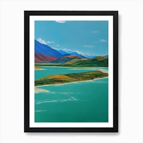 Hemis National Park India Blue Oil Painting 1  Art Print