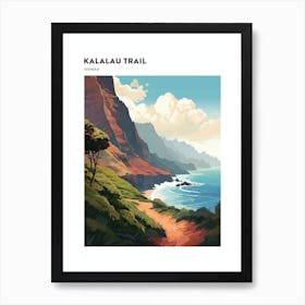 Kalalau Trail Hawaii 4 Hiking Trail Landscape Poster Art Print