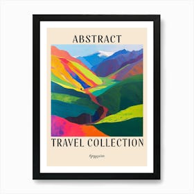 Abstract Travel Collection Poster Kyrgyzstan 8 Art Print