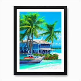 Caye Caulker Belize Pointillism Style Tropical Destination Art Print