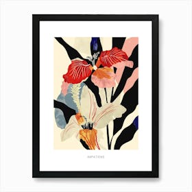 Colourful Flower Illustration Poster Impatiens 2 Art Print