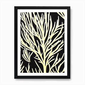 Acropora Secale Linocut Art Print