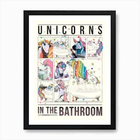 Unicorns In The Bathroom kids art print