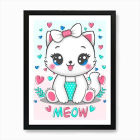 Cute Cat Meow Art Print