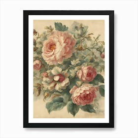 Roses In A Vase 3 Art Print