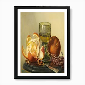 Oranges And A Glass Of Wine 1 Art Print