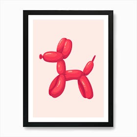 Red Balloon Dog Art Print