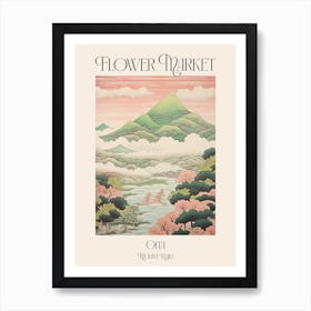 Flower Market Mount Kuju In Oita, Japanese Landscape 1 Poster Art Print