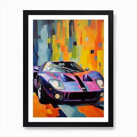 Ford Gt40 Vintage Car Matisse Style Drawing Colourful 2 Art Print