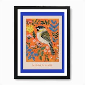 Spring Birds Poster Carolina Chickadee 3 Art Print