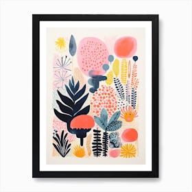 Humboldt Botanical Gardens Abstract Riso Style 2 Art Print