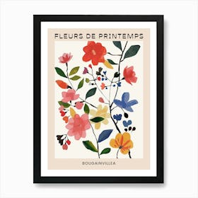 Spring Floral French Poster  Bougainvillea 2 Art Print