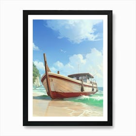 Boat On The Beach 1 Art Print