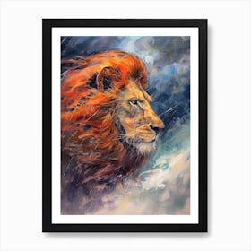 Transvaal Lion Family Bonding Fauvist Painting 3 Art Print