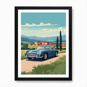 A Aston Martin Db5 In The Tuscany Italy Illustration 3 Art Print