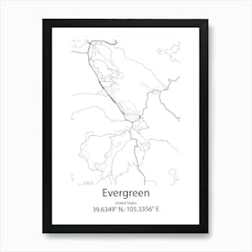 Evergreen Park,United States Minimalist Map Art Print