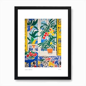 Miami Beach Florida Matisse Style 1 Watercolour Travel Poster Art Print