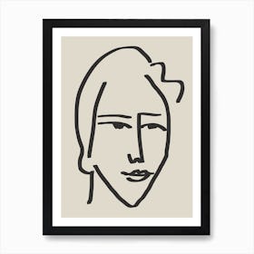 Line Art Candid Portrait 5 Art Print