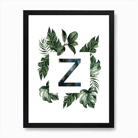 Botanical Alphabet Z Art Print