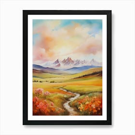 Landscape With Mountains 1 Art Print