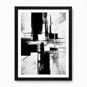 Echo Abstract Black And White 3 Art Print