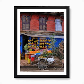 Colors On The Street Of Kathmandu Art Print